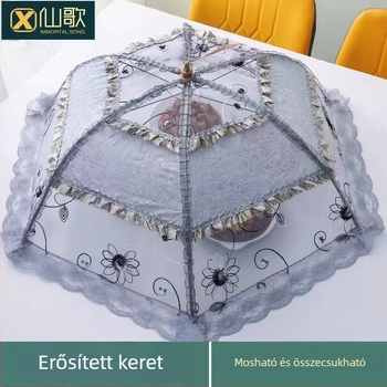 Csipkés tálfedő, összecsukható hálós fedő, védelem a legyek és a szúnyogok ellen, koreai stílus, 2023-as kiadás