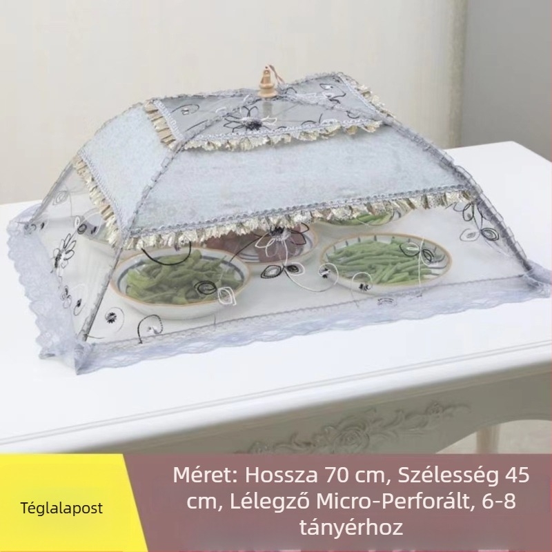 Csipkés tálfedő, összecsukható hálós fedő, védelem a legyek és a szúnyogok ellen, koreai stílus, 2023-as kiadás