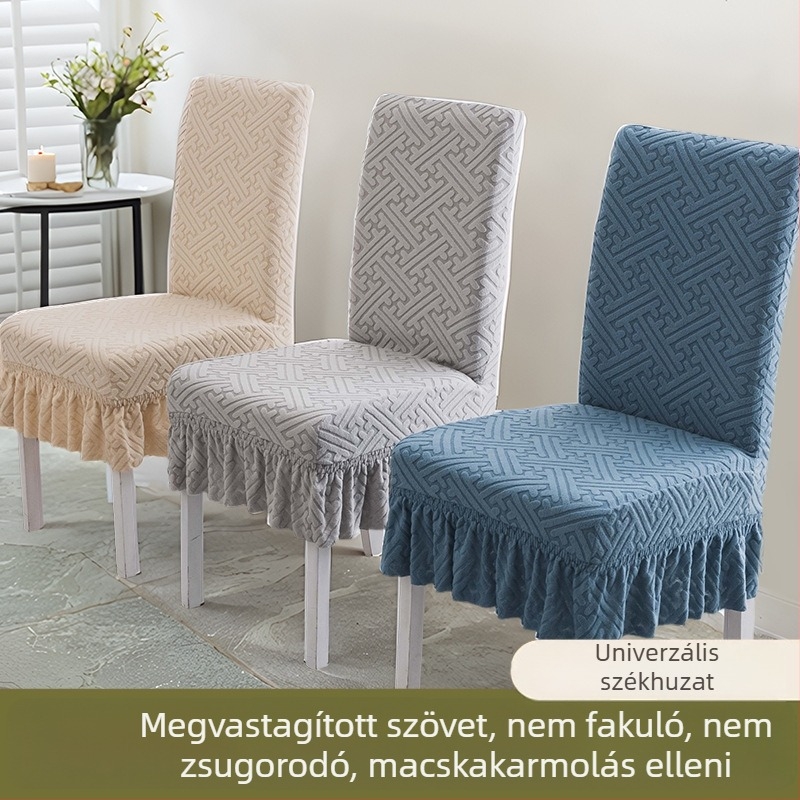Rugalmas, univerzális székhuzat beépített hátsó párnával, fa székekhez, egyszerű otthoni használatra