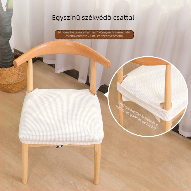Otthoni elasztikus székhuzat, krémszínű, egyszínű, karcolás elleni védelemmel, sarok- és fotel számára
