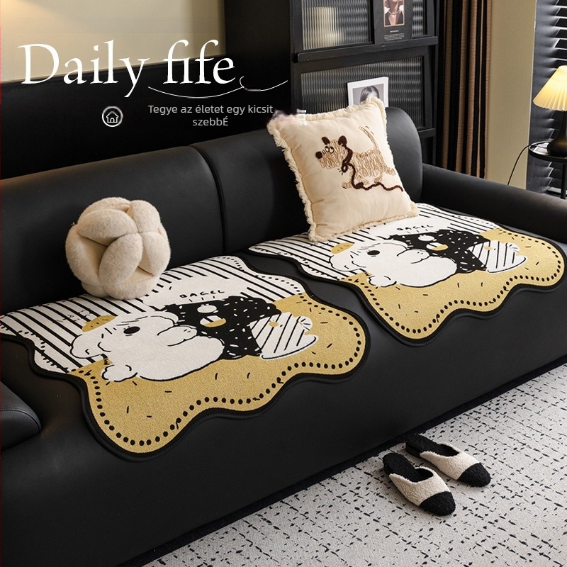 Moduláris kanapéhoz való párna — Chenille anyag, csipkés alakú, Alien stílus, aranyos állatmintával