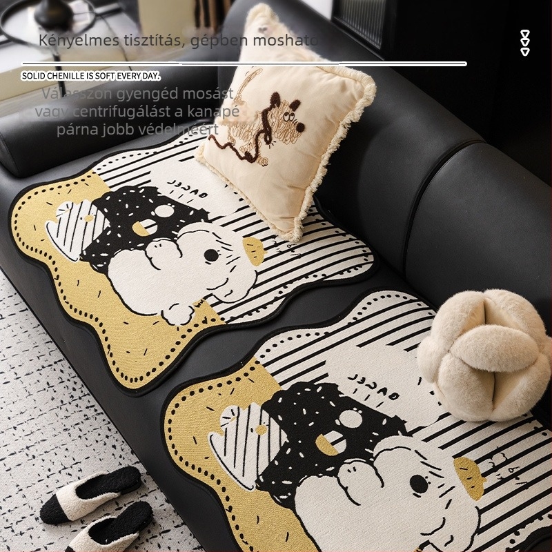 Moduláris kanapéhoz való párna — Chenille anyag, csipkés alakú, Alien stílus, aranyos állatmintával