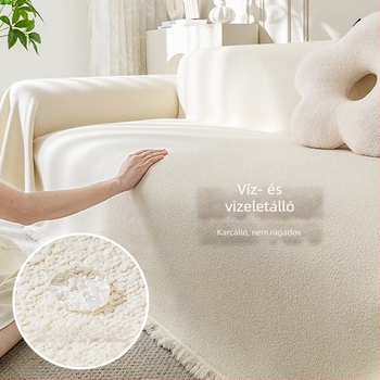 Vízálló chenille kanapévédő háromüléses kanapóhoz, minden évszakra, francia stílusú minimalistikus luxus, teljes lefedettségű huzat