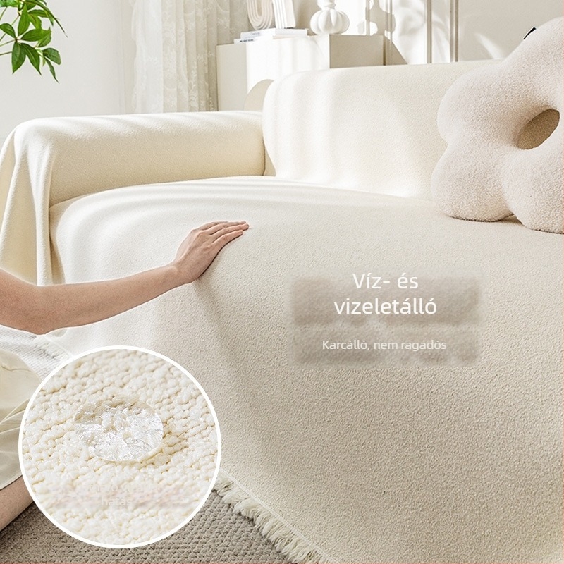Vízálló chenille kanapévédő háromüléses kanapóhoz, minden évszakra, francia stílusú minimalistikus luxus, teljes lefedettségű huzat