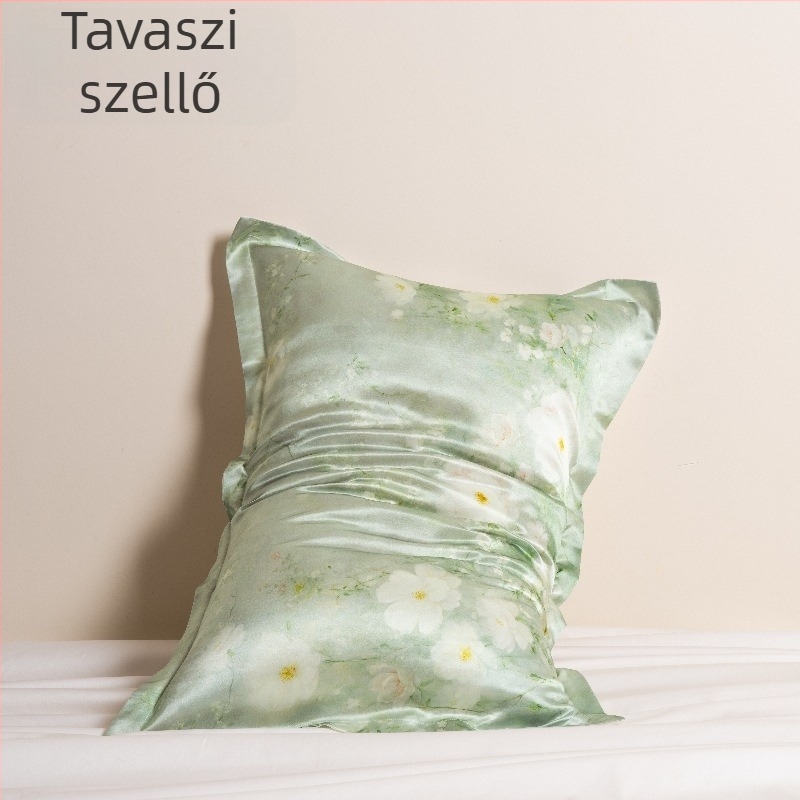 Nyomtatott mulberi selyem párnahuzat, 6A osztályú, 100% selyem, 48x74 cm