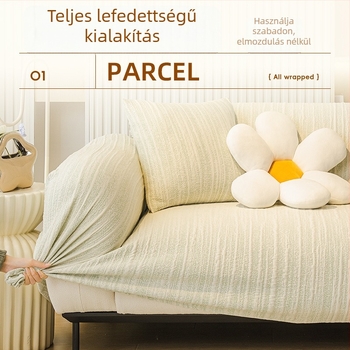 Rugalmas négy évszakos kanapéhuzat, univerzális, macskazúrás elleni védelem, teljes lefedés, Space Cotton anyag, csíkos vagy egyszínű