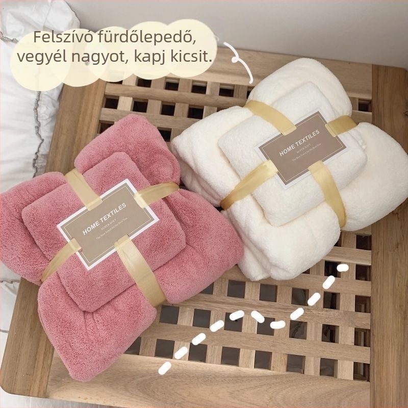 Három darabos fürdőtörölközőkIns-stílusban, vastag mikroszálas törölközők, szöszmentes, nedvszívó, Jacquard 150d