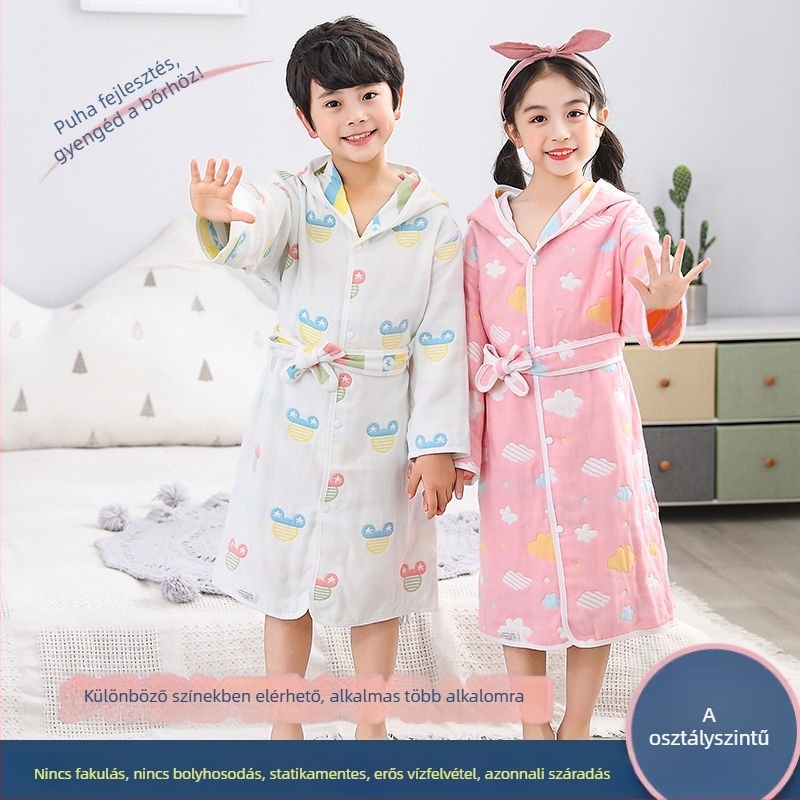 Unique gyerekeknek szóló pamut fürdőköntös és törölköző köpeny