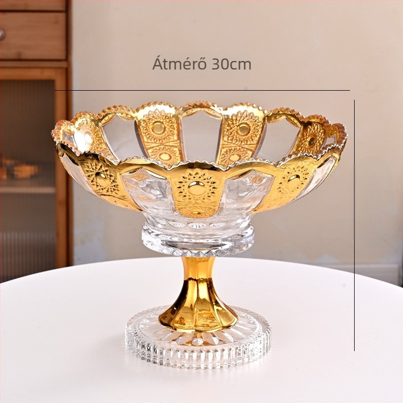 Üvegből készült gyümölcstál – könnyű luxus és retro stílus, márka Crystal carving color, prémium minőség.