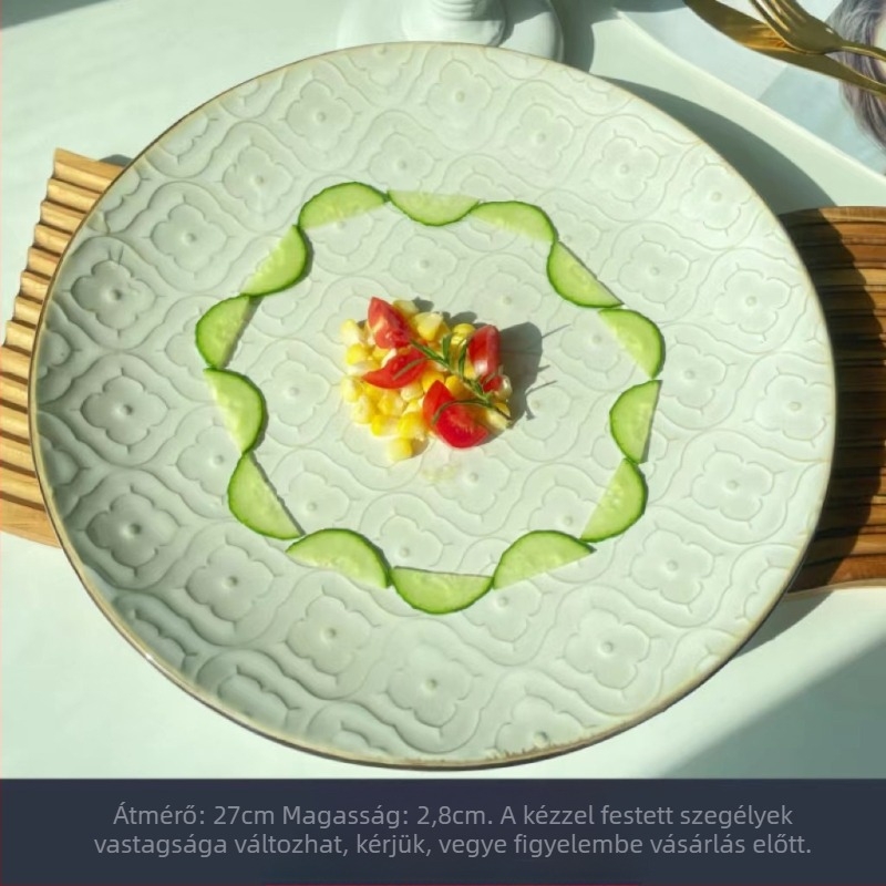 Európai stílusú vacsora-tányér, kör alakú, egyszínű, modern minimalist dizájn, ajándékba ideális