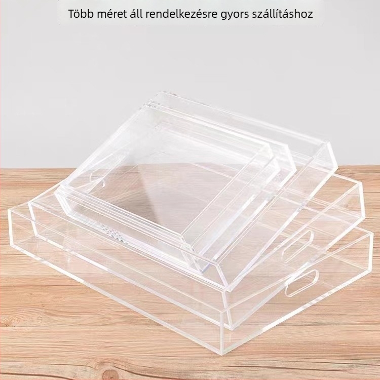 Téglalap alakú akril tál gyümölcs, tea és kozmetikumok tárolására – könnyű luxus stílus, testre szabható felületkezelés