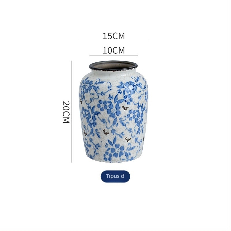 Double Flat kínai stílusú porcelán váza