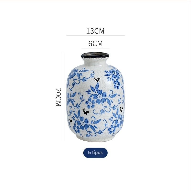 Double Flat kínai stílusú porcelán váza