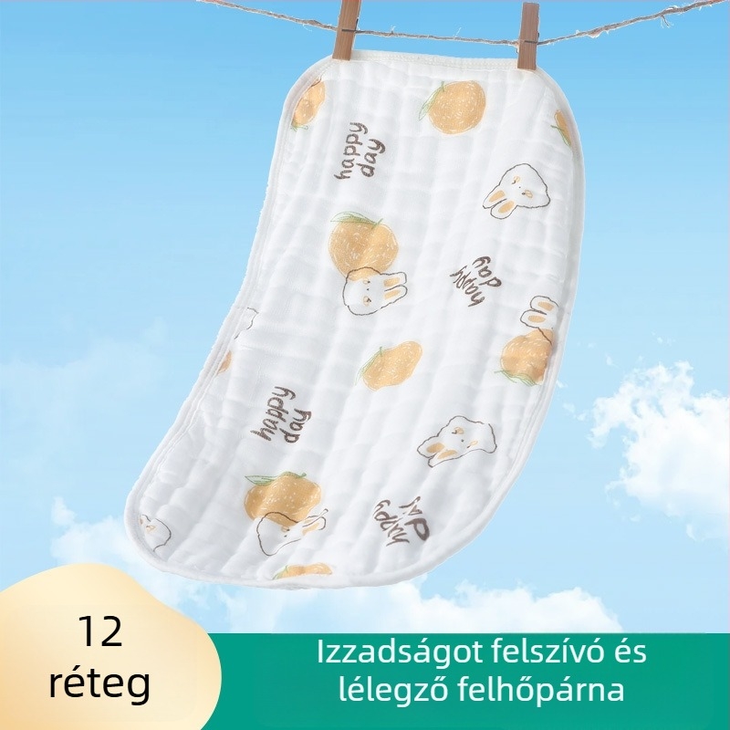 Újszülötteknek: 12 rétegű, 100% pamut párnahuzat és géz anyagú lapos párna, tej visszafolyás elleni védelem, nedvszívó és lélegző, elválasztóval.