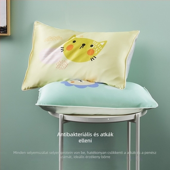 Gyerekeknek készült selyem párnahuzat, 100% selyem, rajzfilm mintával, reaktív nyomtatással