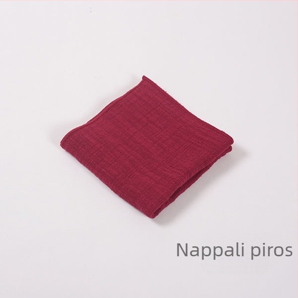 Négyzet alakú teáskendő pamut-linó keverékből – 260 g, slub fonal, fonal 21, hímzett szeg