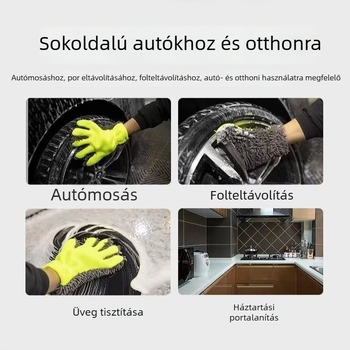 Ötujjas Chenille Velvet autómosó kesztyű – Nedvszívó, Kevert fonal, Poliészter rost, 50 g, Xinchuan márka