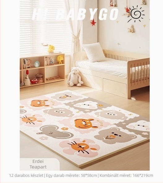 Babygo összerakható mászómatrac babáknak, XPE, 2 cm vastag, szagtalan