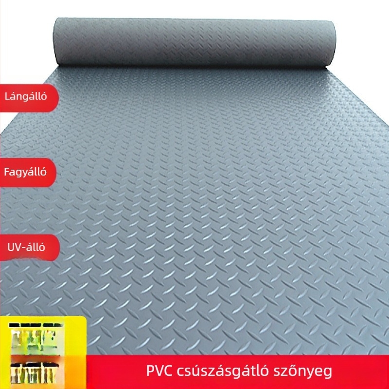 PVC vastagított csúszásmentes padlómat bejárathoz, vízálló gumiborítású padló a folyosóra, lépcsőházhoz, raktárhoz és a konyhához