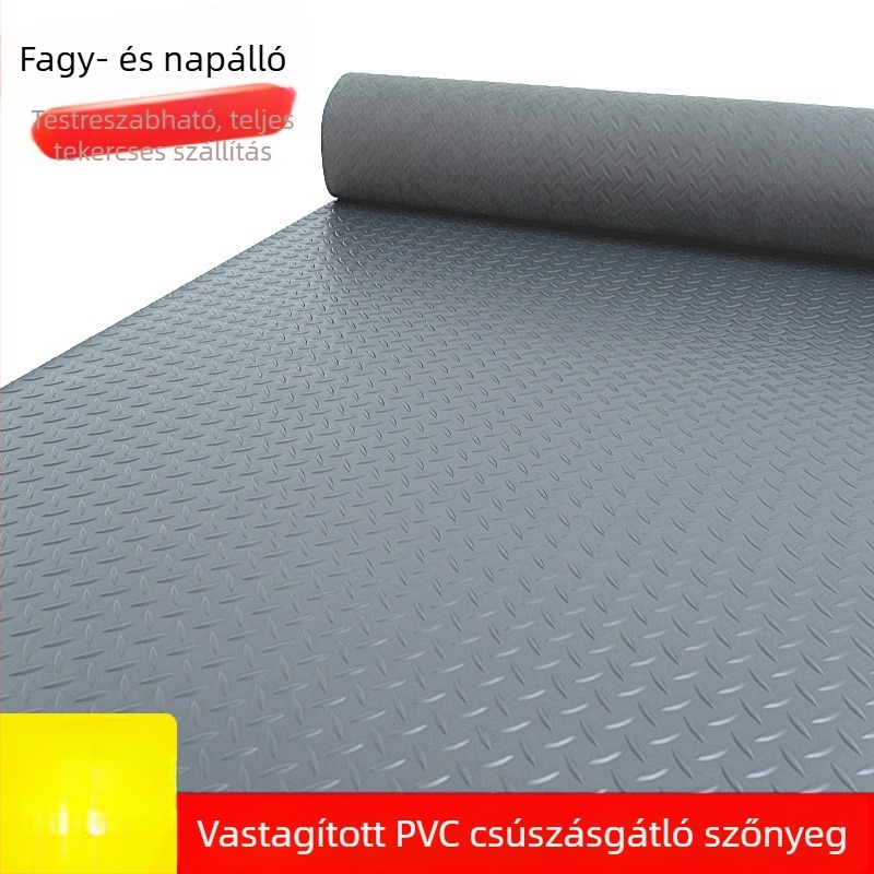PVC vastagított csúszásmentes padlómat bejárathoz, vízálló gumiborítású padló a folyosóra, lépcsőházhoz, raktárhoz és a konyhához