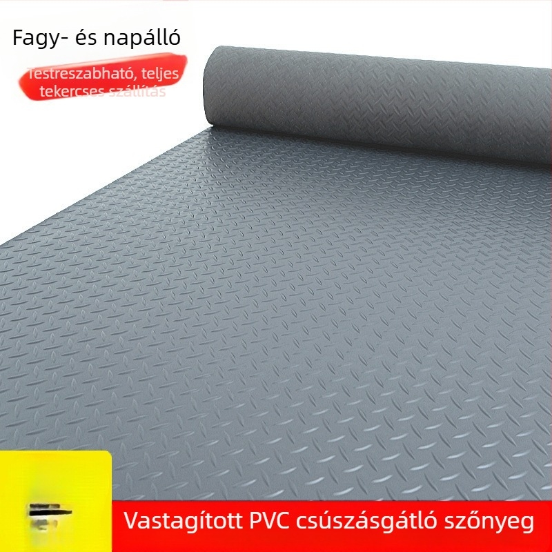 PVC vastagított csúszásmentes padlómat bejárathoz, vízálló gumiborítású padló a folyosóra, lépcsőházhoz, raktárhoz és a konyhához