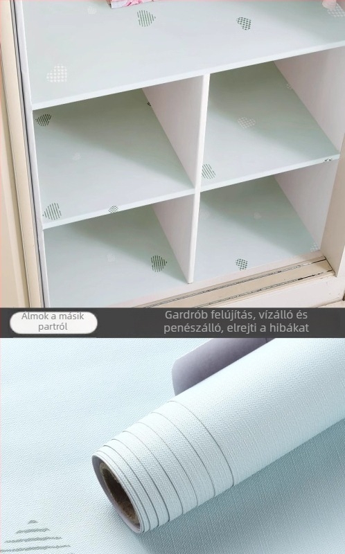 Garderob belső PVC öntapadós matrica, hő- és nedvességálló, virágos mintával, vízálló, hálószobába ajánlott, pasztorális stílus