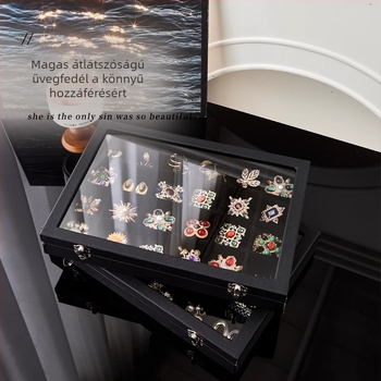 Taohuajia Ékszerdoboz Broochoknak — Modell: Black leather brooch storage; Anyag: Cortical; Stílus: Leisure; Mintázat: Egyszínű