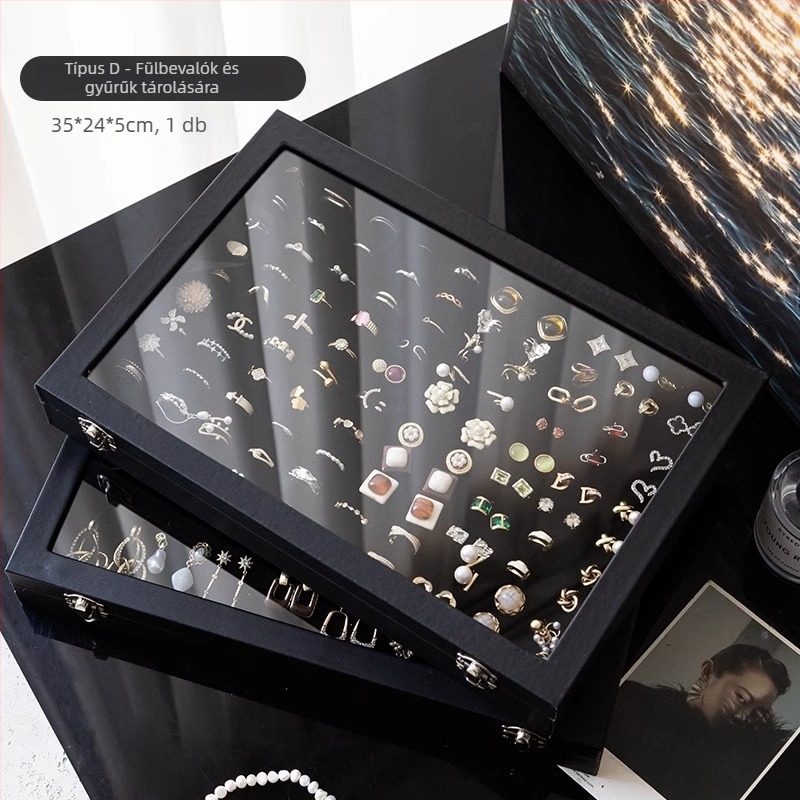 Taohuajia Ékszerdoboz Broochoknak — Modell: Black leather brooch storage; Anyag: Cortical; Stílus: Leisure; Mintázat: Egyszínű