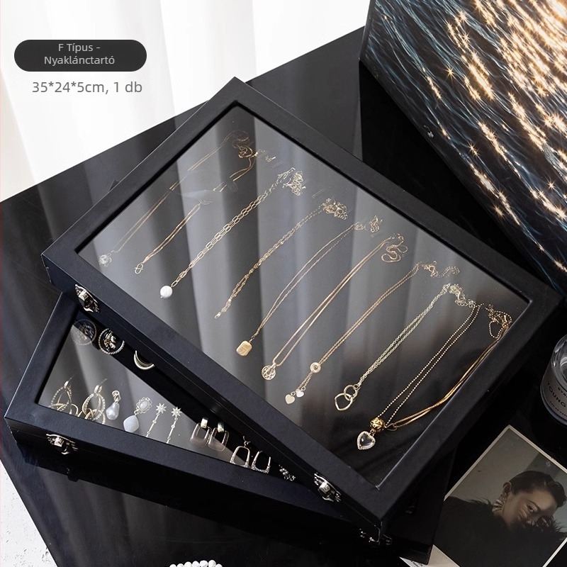 Taohuajia Ékszerdoboz Broochoknak — Modell: Black leather brooch storage; Anyag: Cortical; Stílus: Leisure; Mintázat: Egyszínű