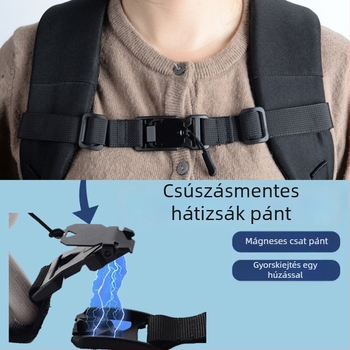 Hátizsák vállöv rögzítő csatja, csúszásmentes heveder, vas anyag, egységes mintázat, 2024 tavasz