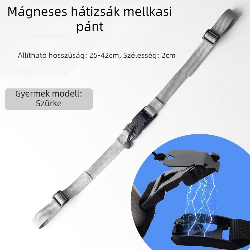 Hátizsák vállöv rögzítő csatja, csúszásmentes heveder, vas anyag, egységes mintázat, 2024 tavasz
