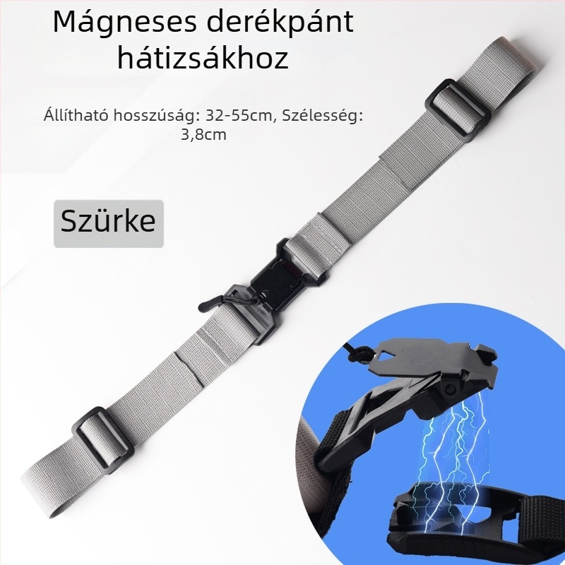 Hátizsák vállöv rögzítő csatja, csúszásmentes heveder, vas anyag, egységes mintázat, 2024 tavasz