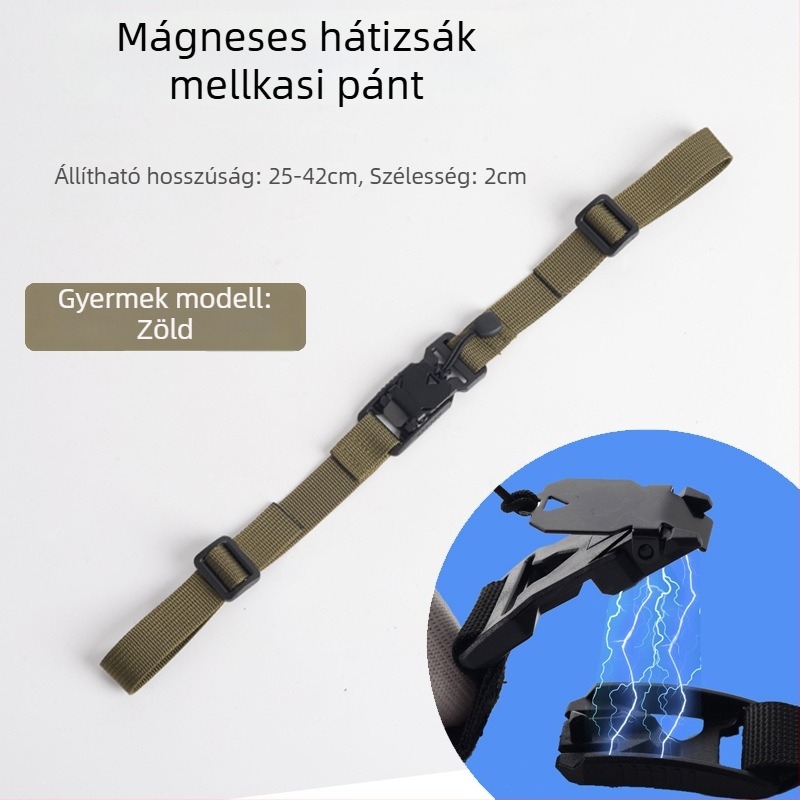 Hátizsák vállöv rögzítő csatja, csúszásmentes heveder, vas anyag, egységes mintázat, 2024 tavasz