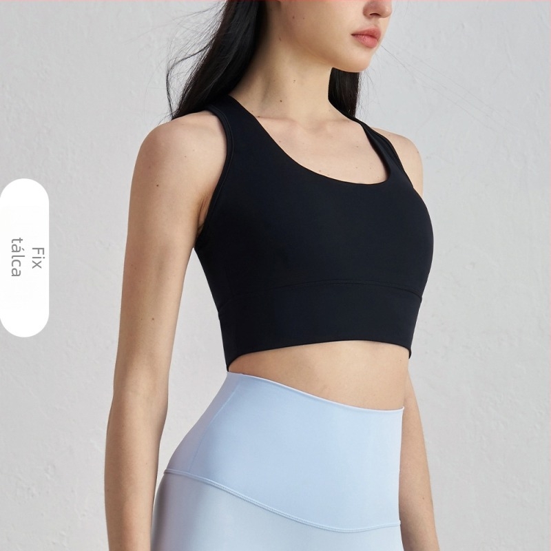 Női nylon sportmelltartó, ütésálló, anti-süllyedés, nude érzet, U-nyak, I-formájú hát, mellény-stílus, Y-alakú pántok