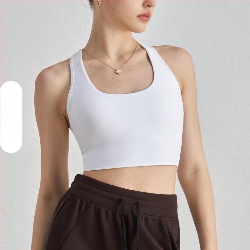 Női nylon sportmelltartó, ütésálló, anti-süllyedés, nude érzet, U-nyak, I-formájú hát, mellény-stílus, Y-alakú pántok