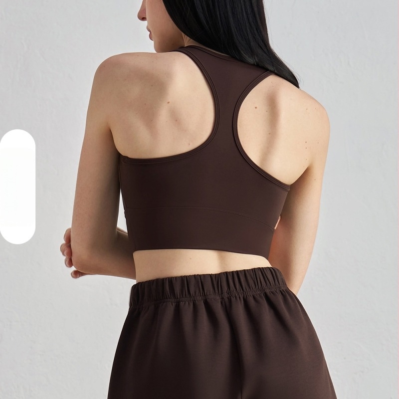 Női nylon sportmelltartó, ütésálló, anti-süllyedés, nude érzet, U-nyak, I-formájú hát, mellény-stílus, Y-alakú pántok