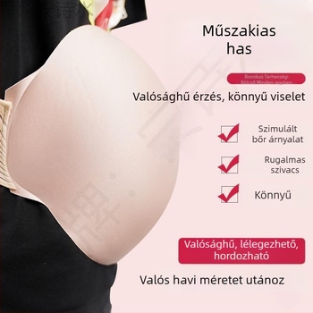 Szilikon terhességi pocak fotózáshoz – rekvizit, vastagított kivitel, 2024 őszi megjelenés, márka: Más