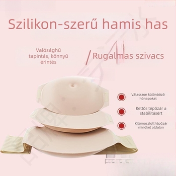Szilikon terhességi pocak fotózáshoz – rekvizit, vastagított kivitel, 2024 őszi megjelenés, márka: Más