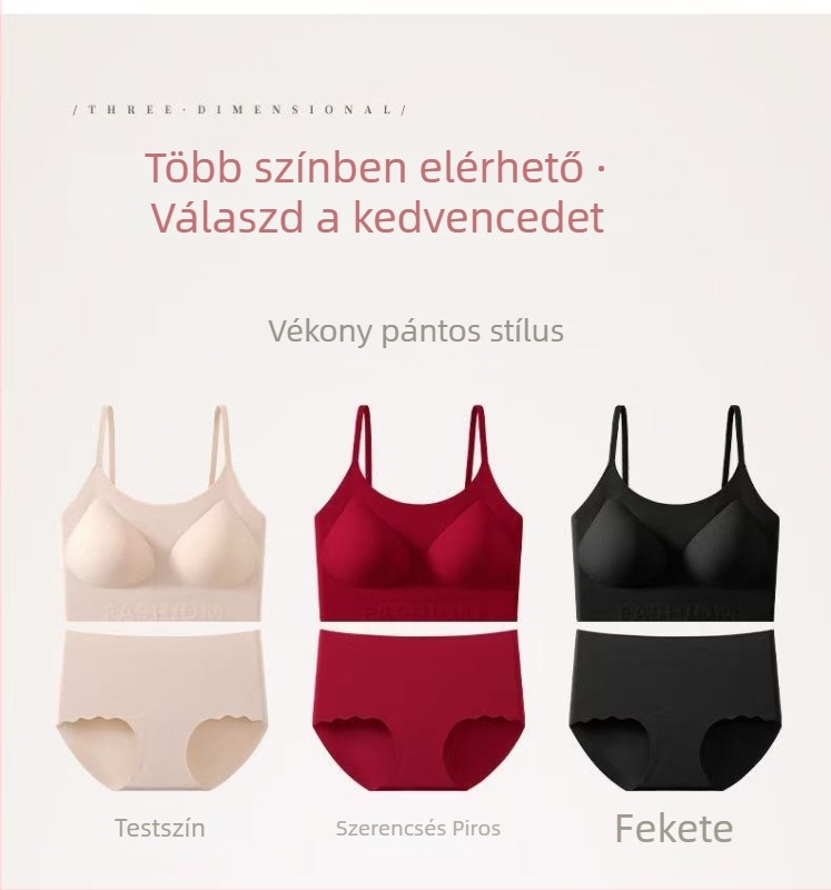 Varratlan esküvői melltartó szett nőknek antibakteriális betéttel, oldalsó támogatással, állítható vállpántok, nylon-spandex anyag