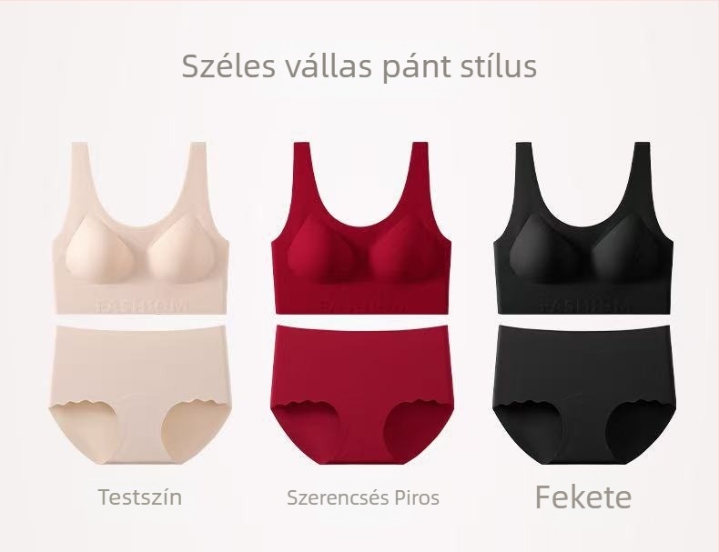 Varratlan esküvői melltartó szett nőknek antibakteriális betéttel, oldalsó támogatással, állítható vállpántok, nylon-spandex anyag