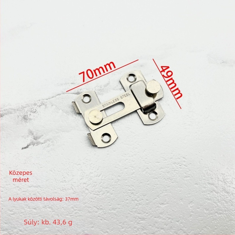 Rozsdamentes acél ajtózár csap – Típus A, 90° zárás, elektroplatinált felület, Jinhao Hardware, modern minimalist design fürdőszobai tolóajtókhoz