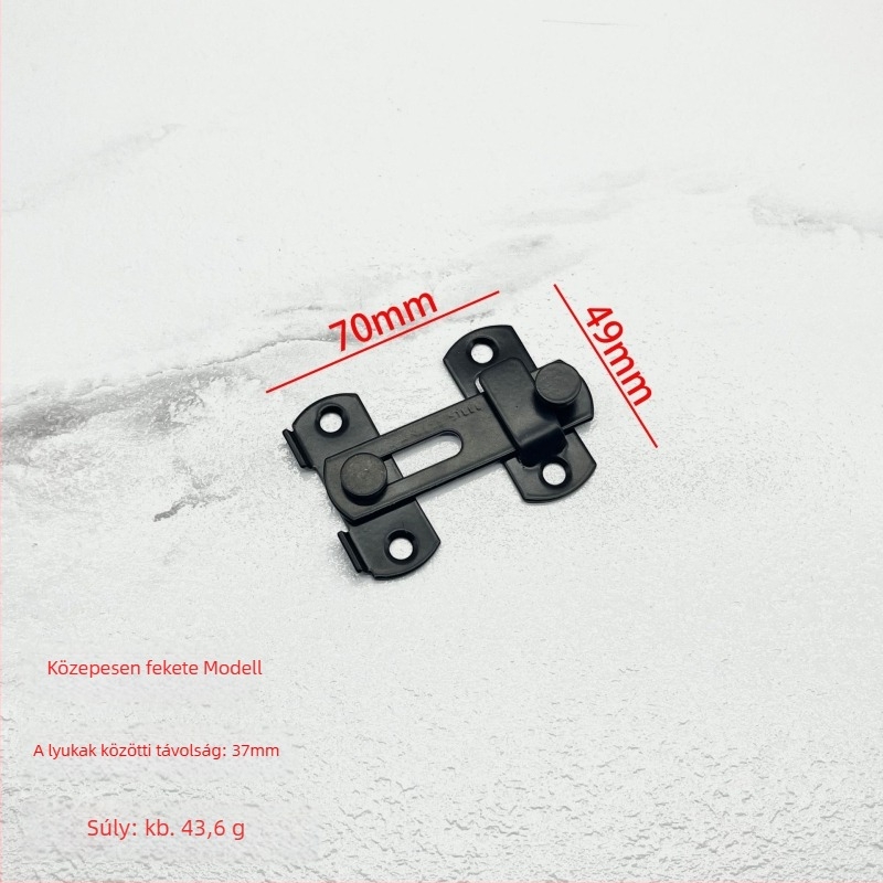 Rozsdamentes acél ajtózár csap – Típus A, 90° zárás, elektroplatinált felület, Jinhao Hardware, modern minimalist design fürdőszobai tolóajtókhoz