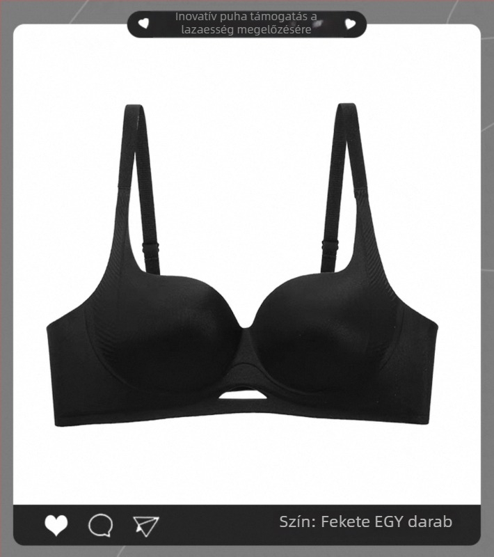 Női drót nélküli, seamless push-up melltartó, gyűrődésre összpontosítva, állítható vállpántokkal, nylon/elasztán