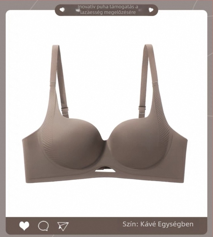 Női drót nélküli, seamless push-up melltartó, gyűrődésre összpontosítva, állítható vállpántokkal, nylon/elasztán