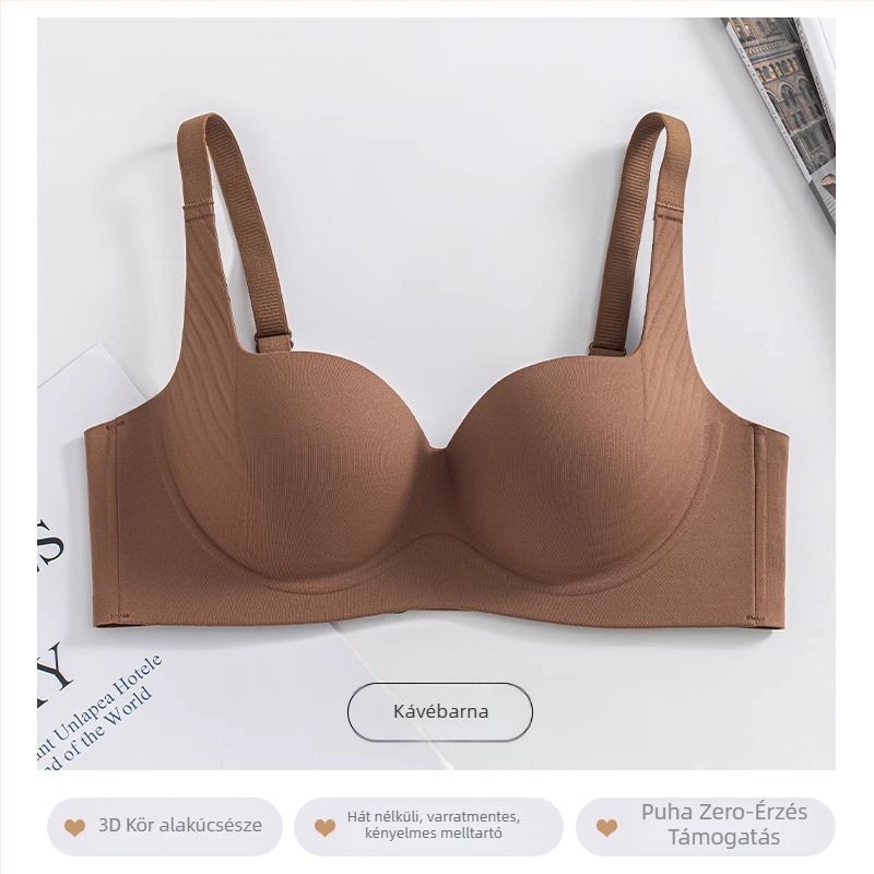 Női drót nélküli, seamless push-up melltartó, gyűrődésre összpontosítva, állítható vállpántokkal, nylon/elasztán