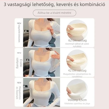 Nylon melltartó 3/4-es kosárral, felső vékony és alsó vastag formázott kosár, rögzített dupla vállpánt, hát nélküli dizájn