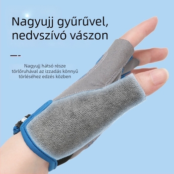 Gyerekeknek félujjas sportkesztyű, csúszásmentes, akril szálú, uniszex, nyár–tavasz–ősz