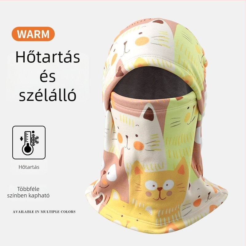 Gyerek sí balaklava, uniszex, fleece-betétes arcvédő, meleg és szélvédett