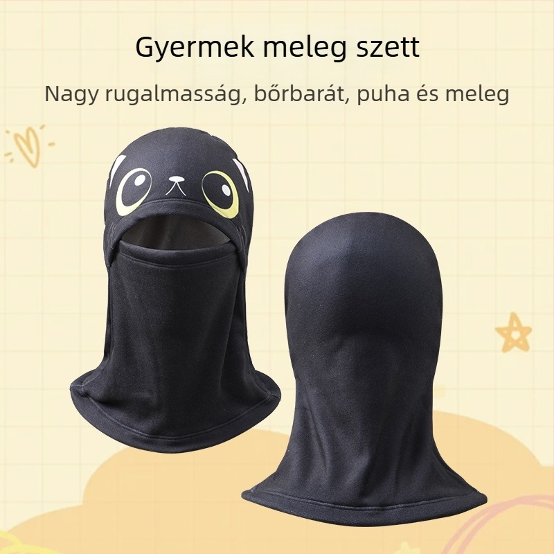 Gyerek sí balaklava, uniszex, fleece-betétes arcvédő, meleg és szélvédett