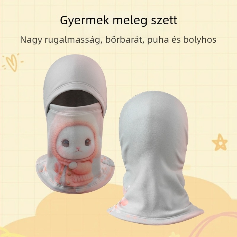Gyerek sí balaklava, uniszex, fleece-betétes arcvédő, meleg és szélvédett